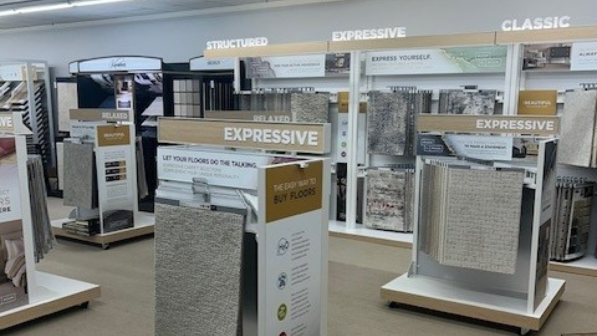 Flooring displays in showroom